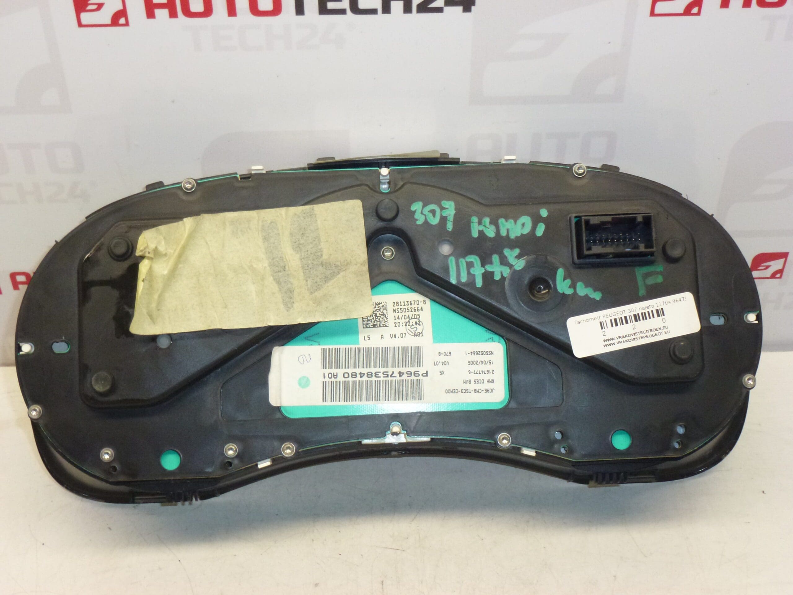 Tacômetro Peugeot 307 117000 km 9647538480 - Image 2