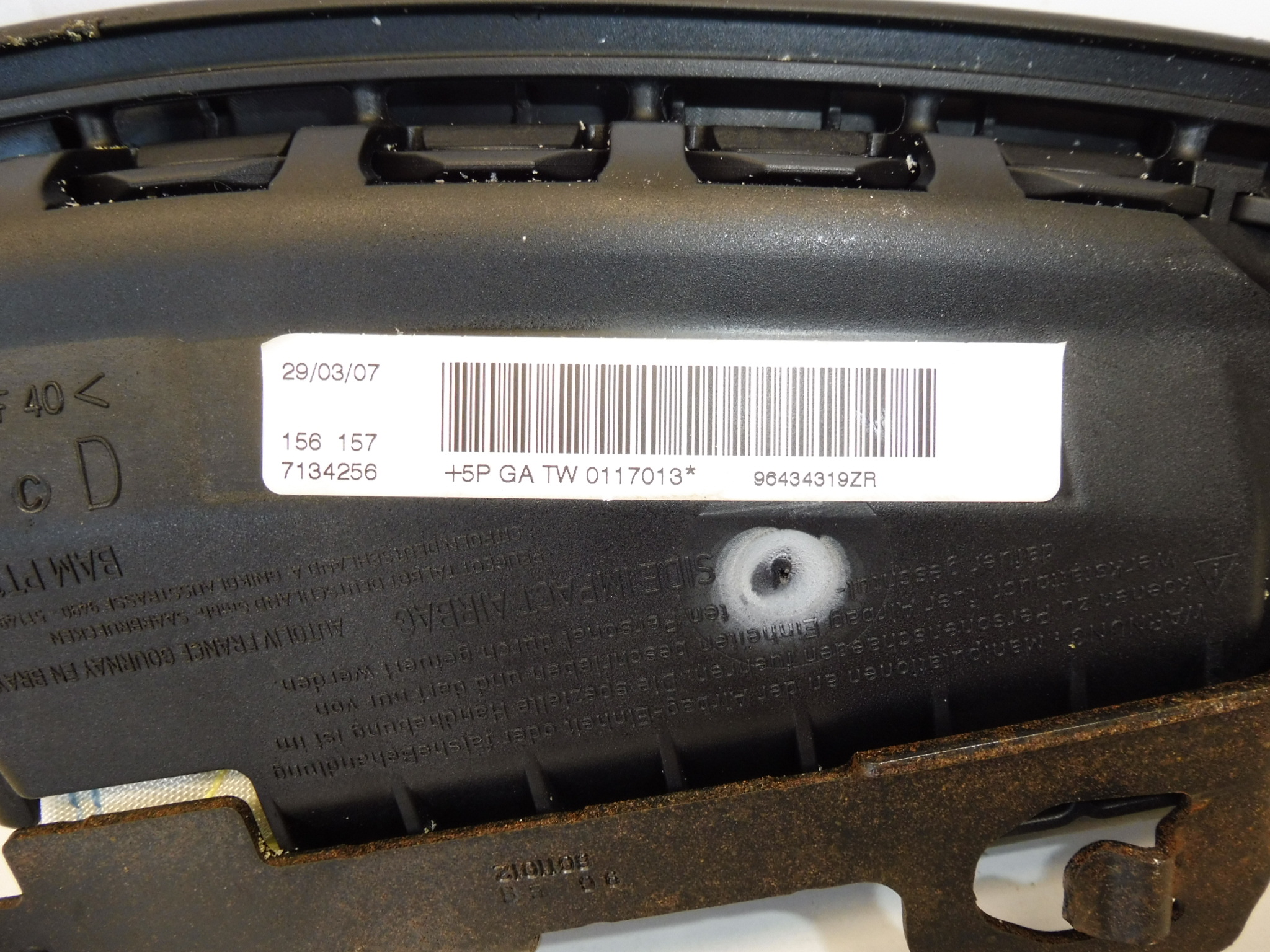 Airbag do banco direito Citroën C3 Pluriel 96434319ZR 8216JZ