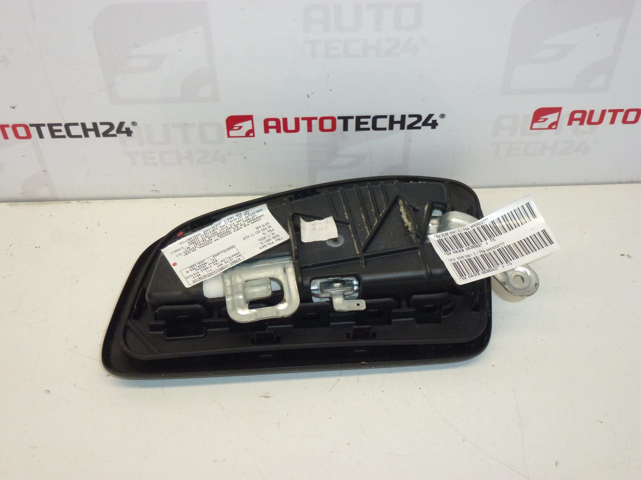 Airbag do banco dianteiro esquerdo Peugeot 307 9653003777 8216FT 8216LR - Image 2